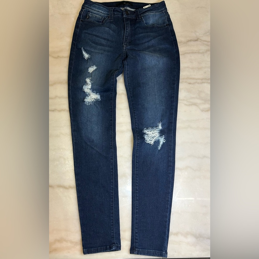 KanCan Dark Blue Distressed Skinny Jeans